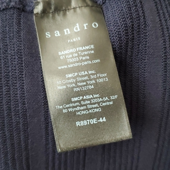 Sandro Navy Knit Dress Size 3 - Picture 10 of 10